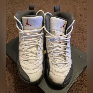 Air Jordan 12 Retro (GS) White/Gym Red-Dark Grey